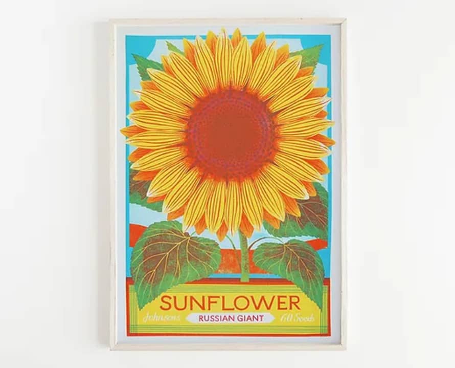 Printer Johnson Sunflower A3 Framed Riso Print