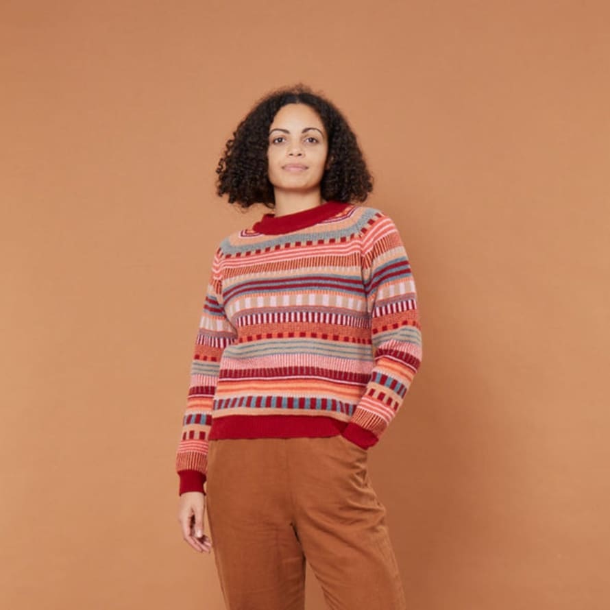 Donna Wilson Static Stripe Sweater - Dubonnet