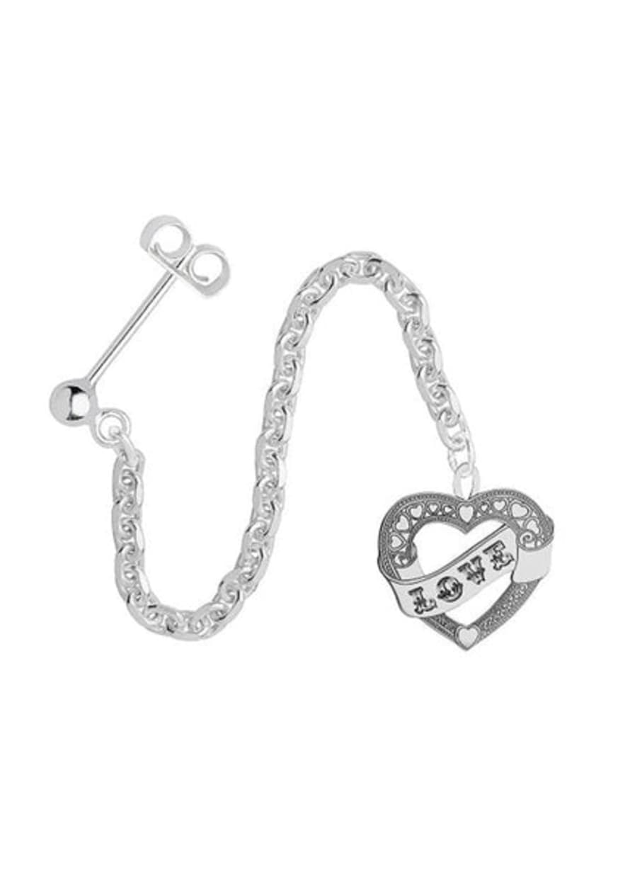 carter Gore Long Drop Sailor Heart Single Earring