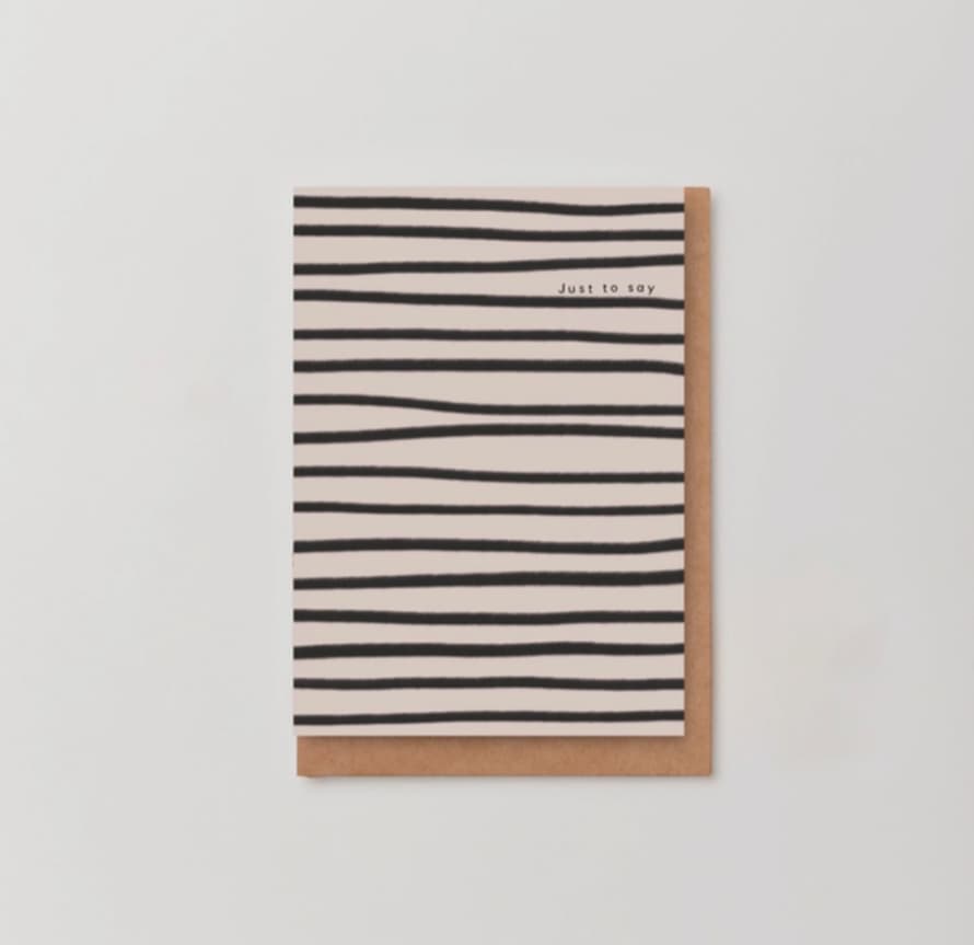 Kinshipped 'just To Say' Stripes Notecard