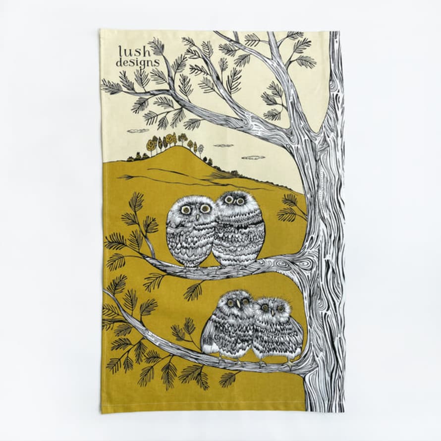 Lush Designs Baby Owl Tea Towel