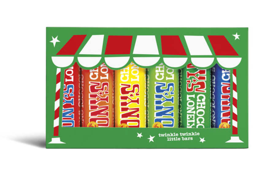 Tony's Chocolonely Christmas Rainbow Tasting Pack 6 Bars - 47/50g
