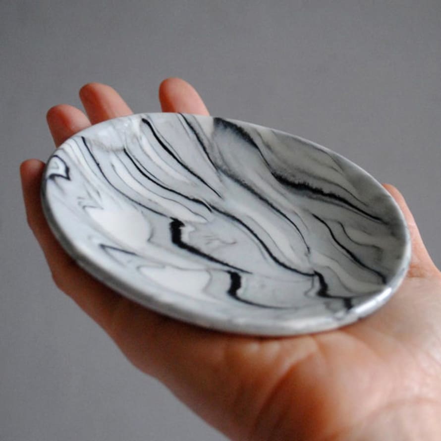 Emily Marston Layered Stoneware Ceramic Trinket Dish Nerikomi Pattern