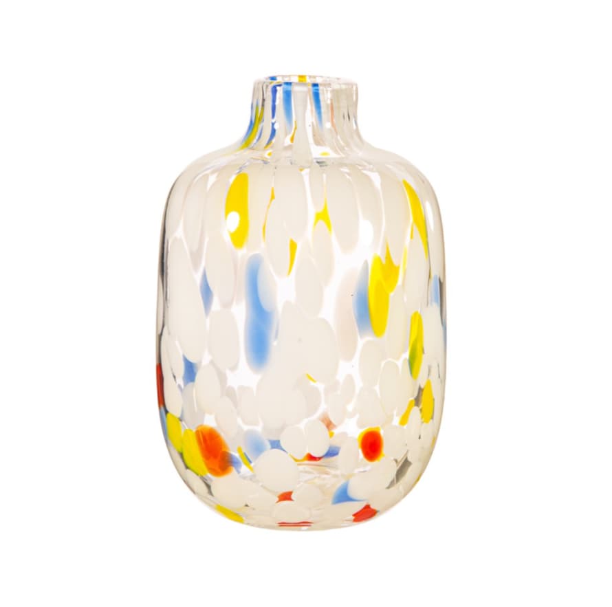 Multicoloured Speckled Glass Vase 