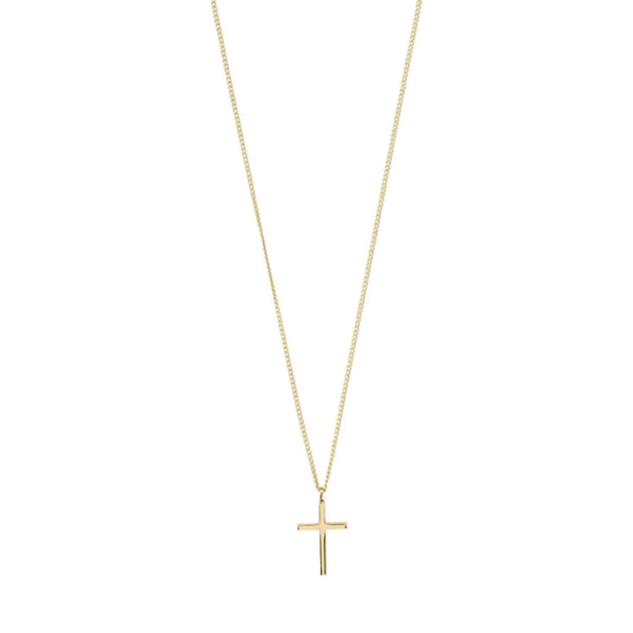 Pilgrim Daisy Recycled Gold Cross Pendant Necklace