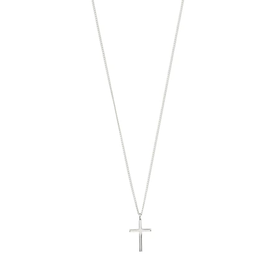 Pilgrim Daisy Recycled Silver Cross Pendant Necklace