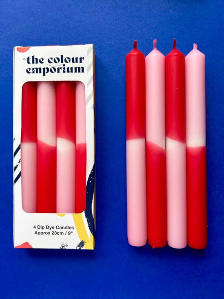 The Colour Emporium Dahlia Beach Dip Dye Dinner Candles Set of 4