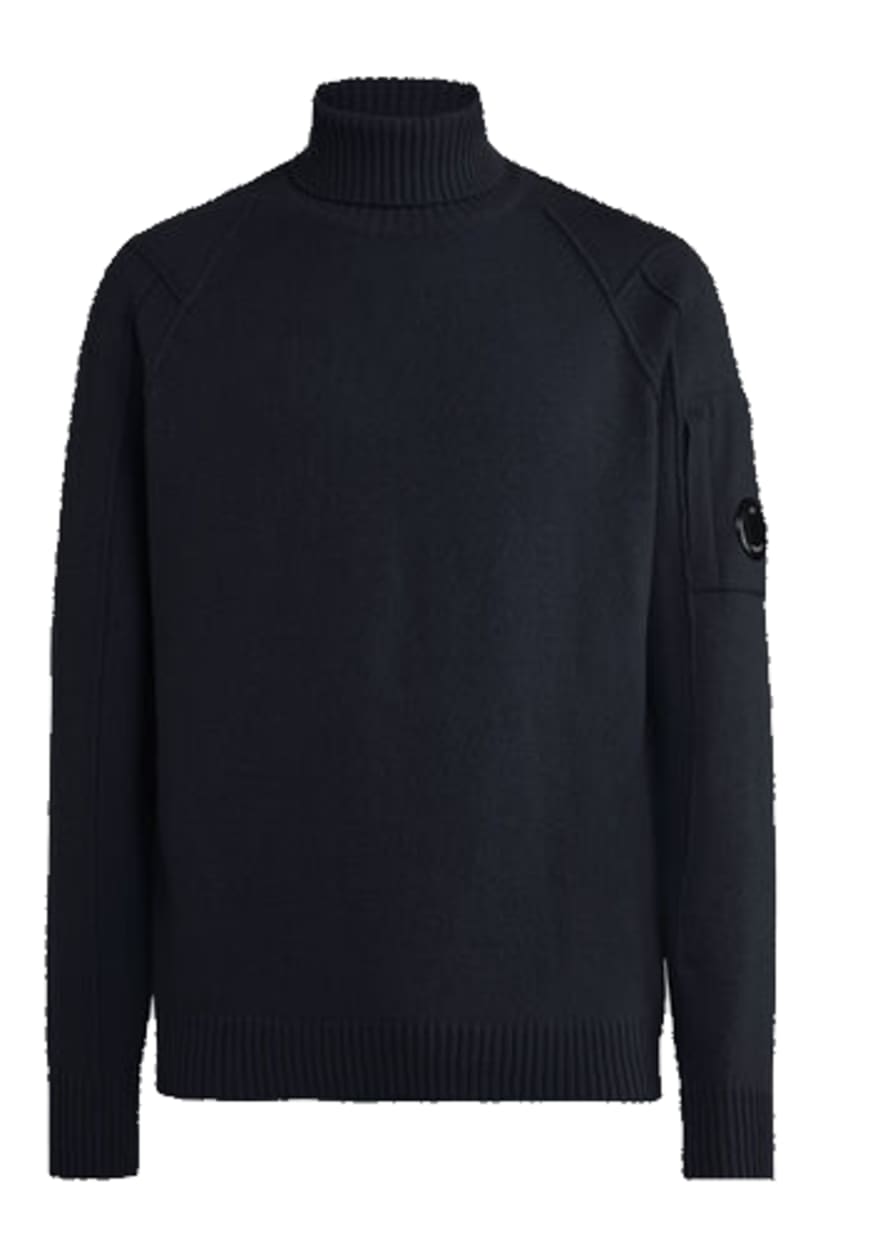 C.P. Company C.p. Company Lambswool Roll Neck Jumper Total Eclipse