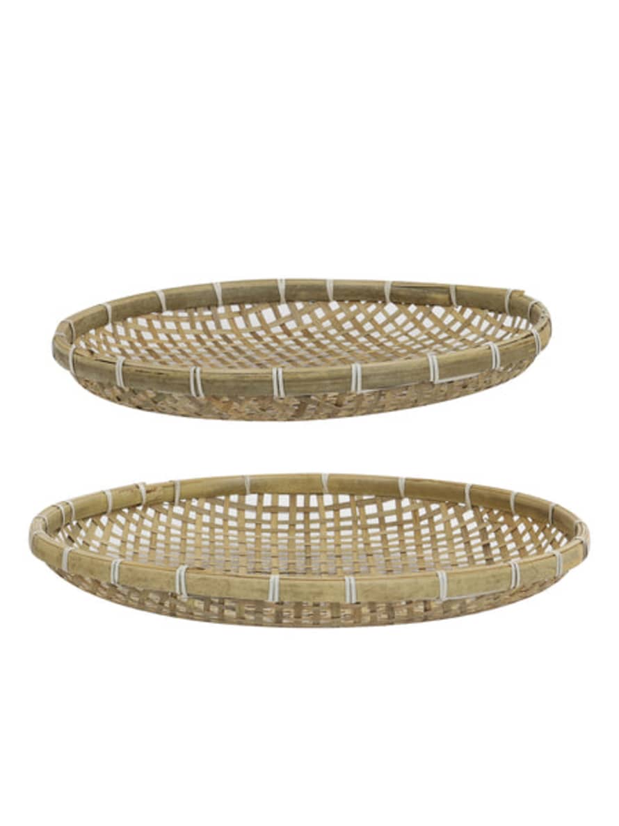 Light & Living Estani Woven Bamboo Basket Dish - Set Of 2