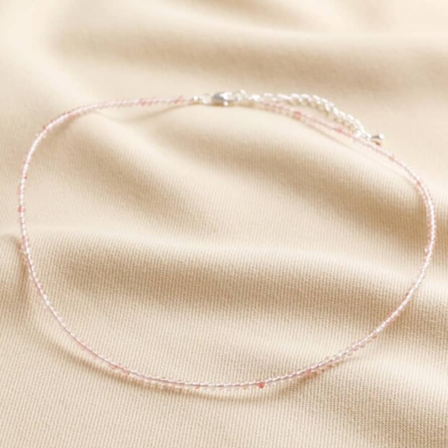 Lisa Angel Rose Quartz Beaded Necklace