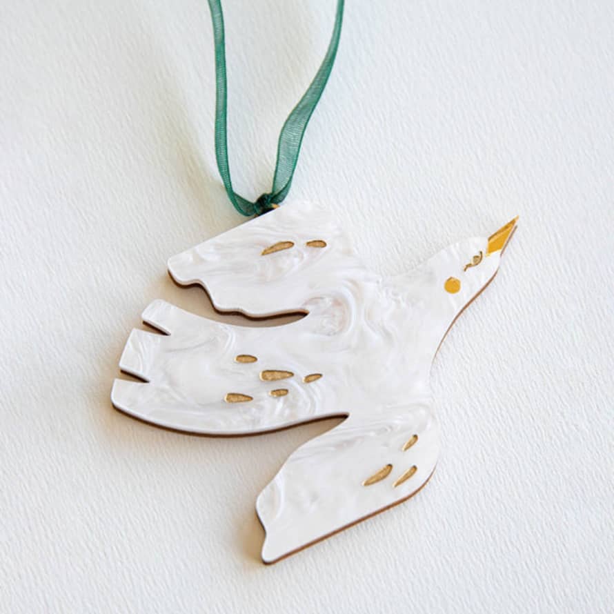 Pepper You Dove Pearly White Christmas Tree Decoration Hanging