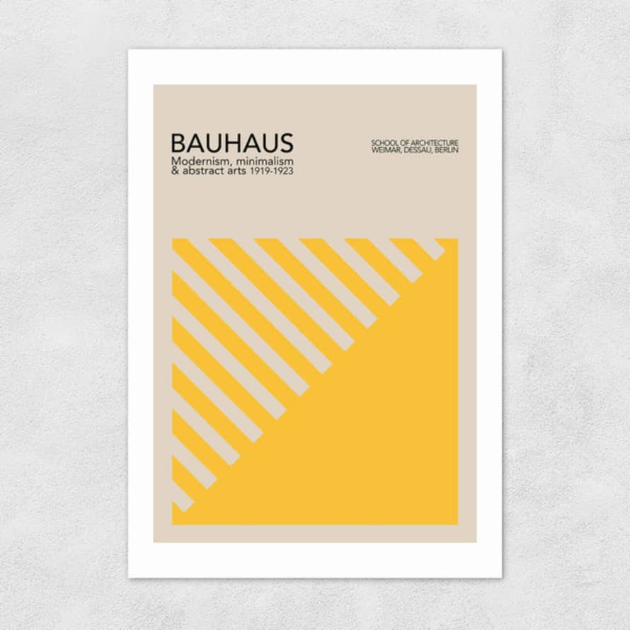 East End Prints  Yellow Bauhaus A3 Print