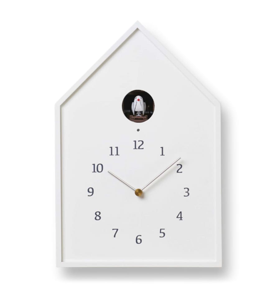 Lemnos Birdhouse Cuckoo Clock, White
