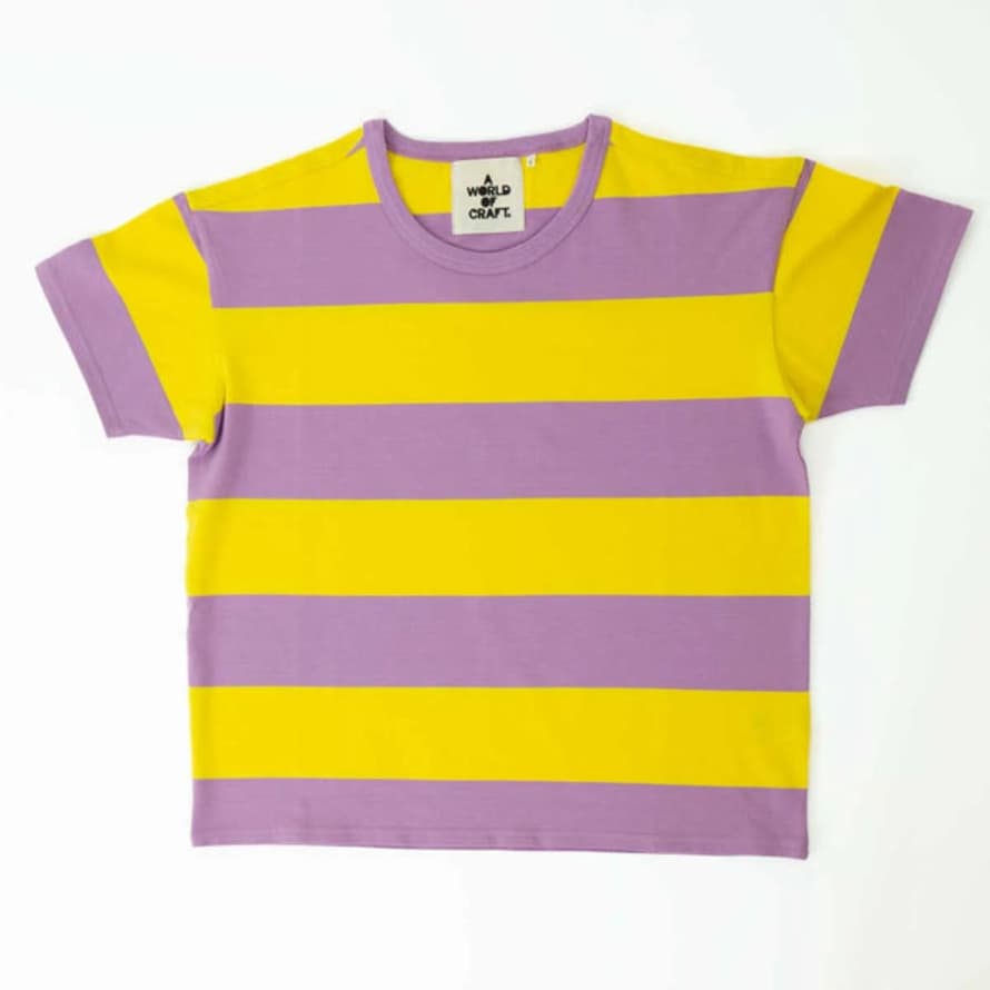 Afroart Awoc Women's Short Sleeve T-Shirt - Yellow & Lilac