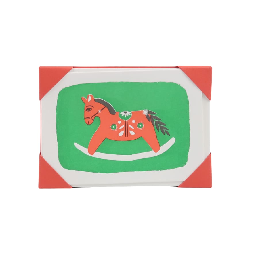 Archivist Pack of 10 Festive Rocking Horse Cards