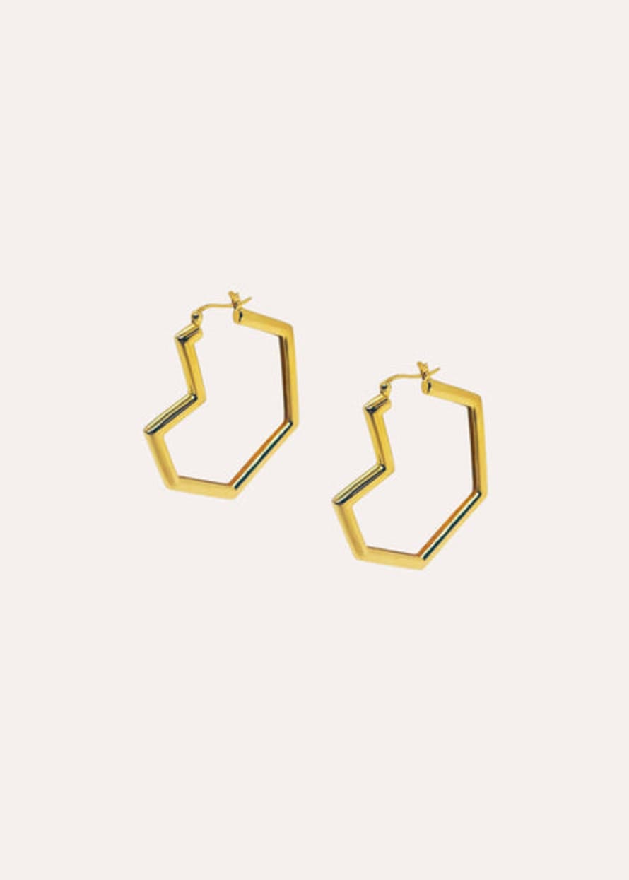 Under Her Eyes Daryl Large Hoops 18ct Gold Plated