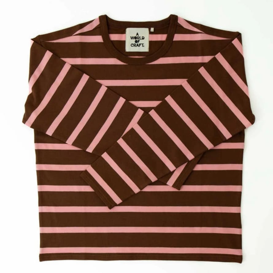 Afroart Awoc Men's Long Sleeve T-Shirt - Brown & Pink