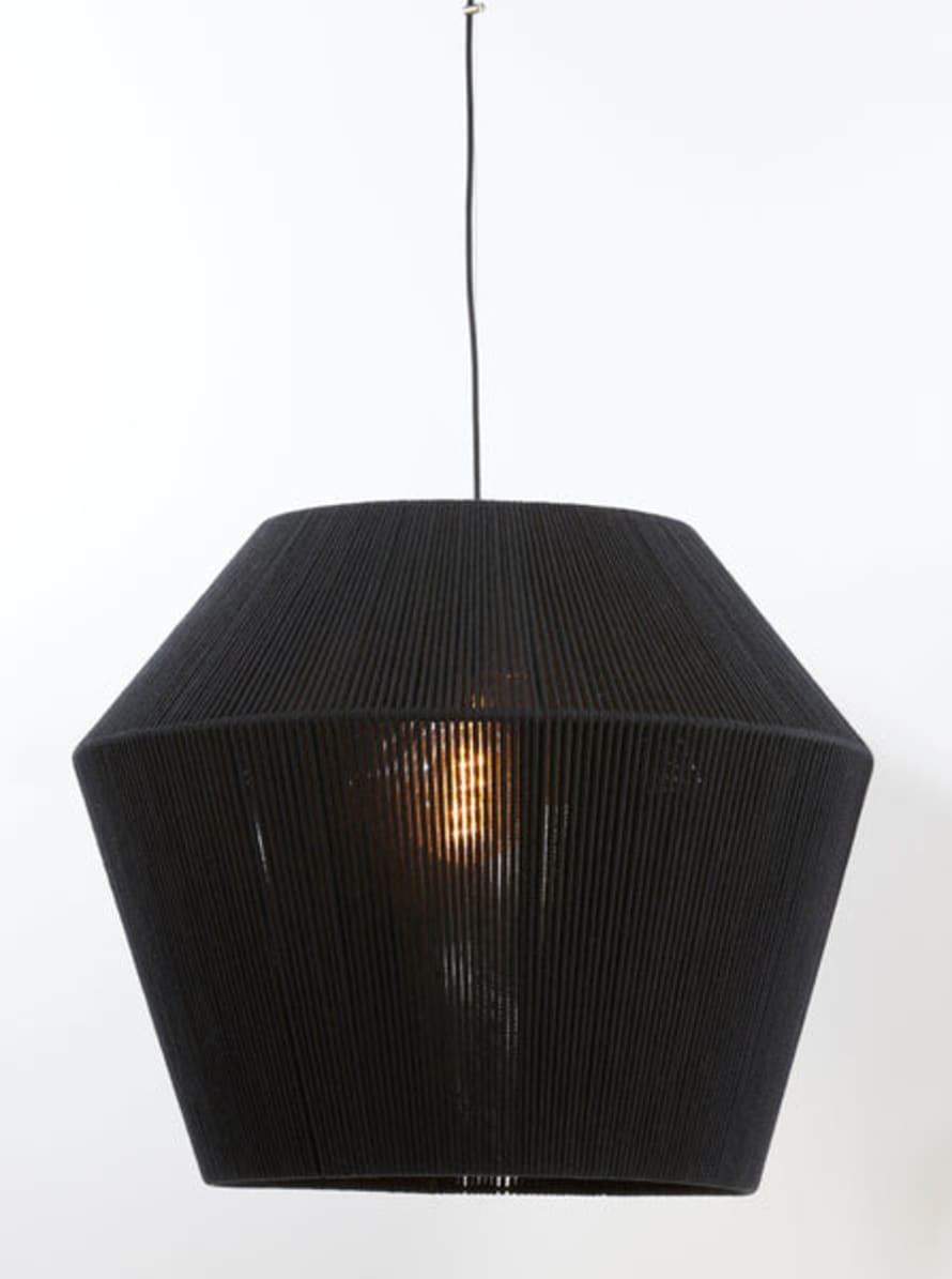 Light & Living Large Agaro Hanging Lamp In Black Jute