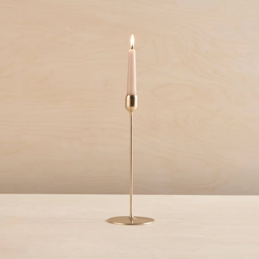 Aaron Probyn - Flute Brass Candlestick, Brushed: Large