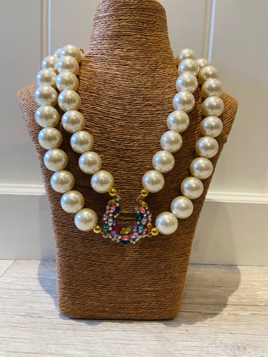 ACCESS FASHION Double Row Pearl Necklace