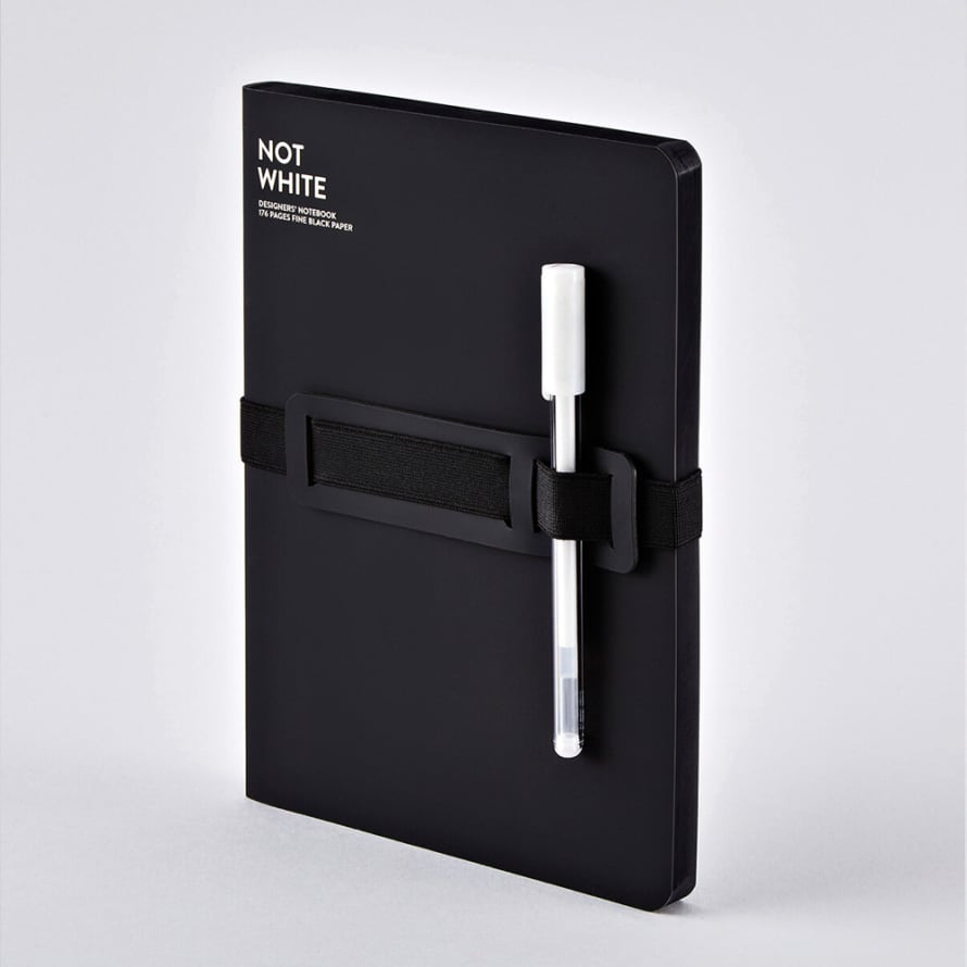 Nuuna Notebook Leather Cover Not White L Light Black + Gel Pen