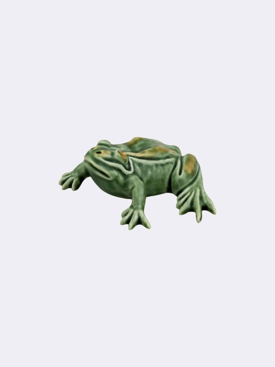 Bordallo Pinheiro Handpainted Green Ceramic Naturalist Lying Frog