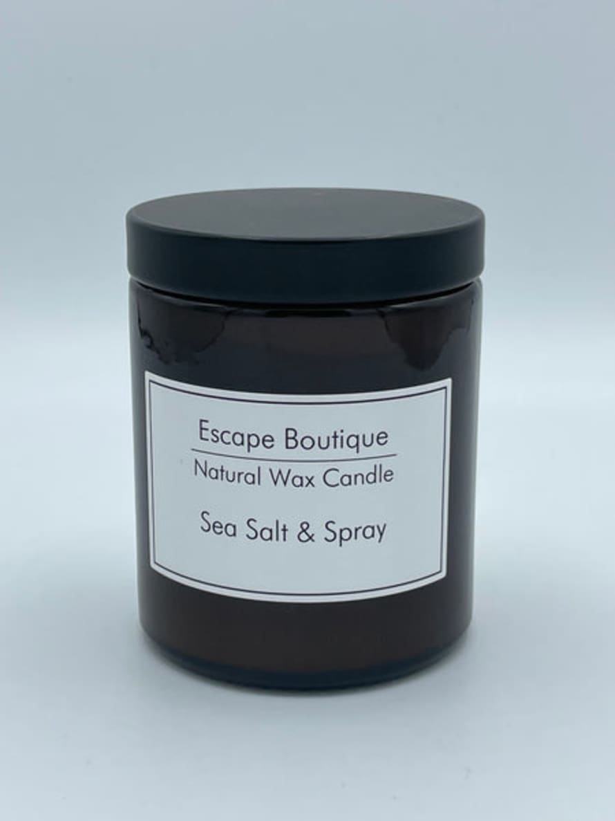 Heaven Scent Incense Ltd Sea Salt & Spray 180ml Brown Pot Natural Vegetable Wax Candle