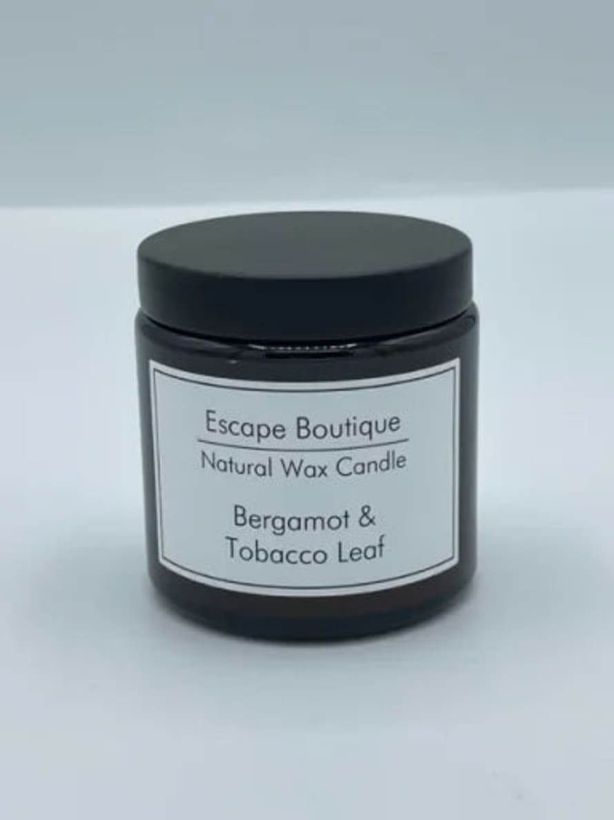 Heaven Scent Incense Ltd Bergamot & Tobacco Leaf 120ml Brown Pot Natural Vegetable Wax Candle