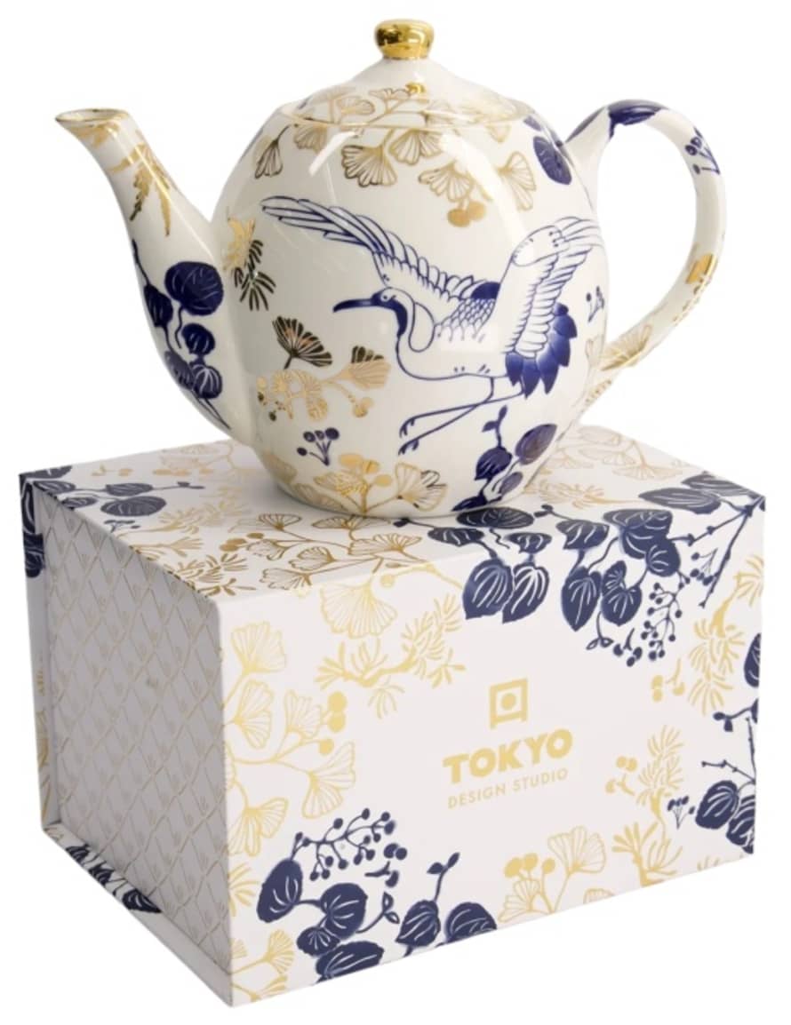 Tokyo Design Studio Flora Japonica  Gold Tea Pot - Gift Box - Limited Edition