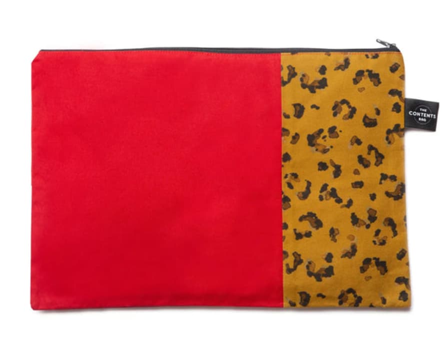 The Contents Bag Scarlett Red and Leopard Contents Pouch A3