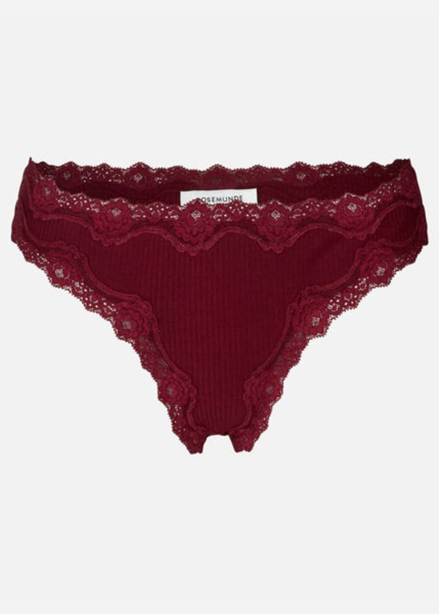 Rosemunde Silk Hipster with Lace - Cabernet