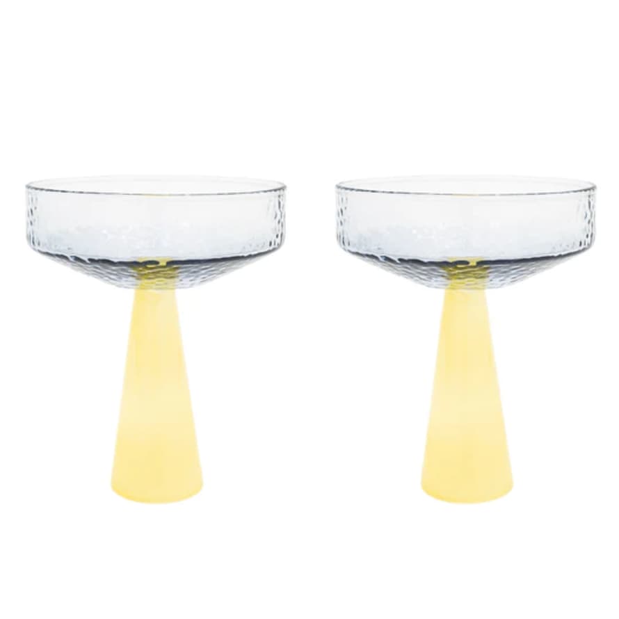 Brut Homeware Yellow Claude Coupe set of 2