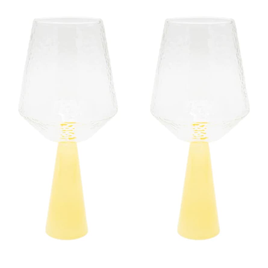 Brut Homeware Claude Wine Glasses - Yellow - Set of 2
