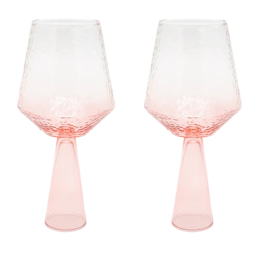 Brut Homeware Claude Wine Glasses - Pink - Set of 2