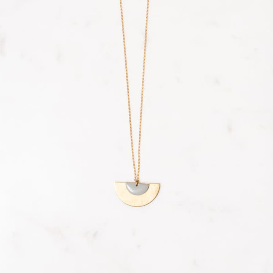 State Of A Peach Long Enamel Necklace