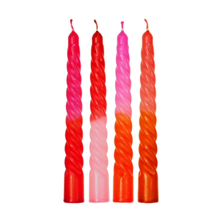 Palette Amsterdam Twisted Dip Dye Dinner Candles (set Of 4) | Lovers In Paris