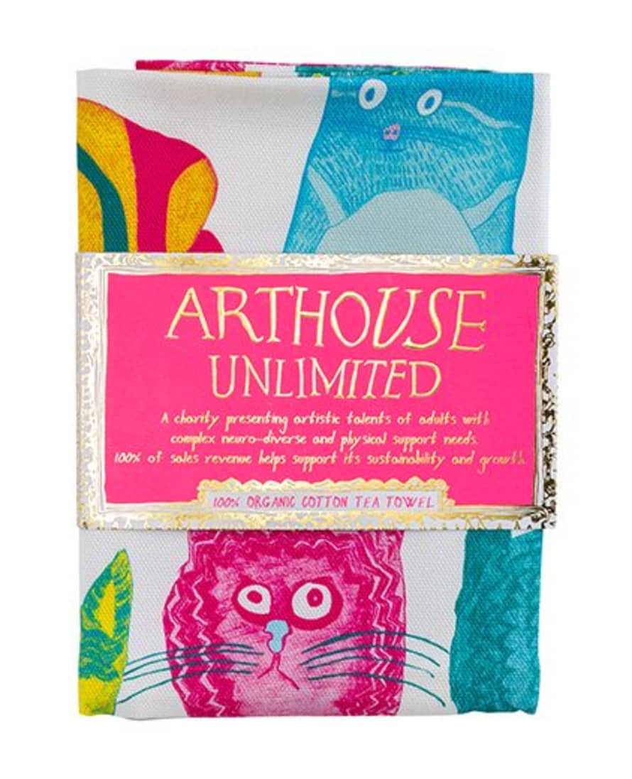 ARTHOUSE Unlimited Miaow For Now, Organic Cotton Tea Towel