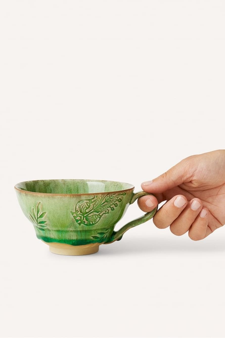 Sthal Cup With Handle In Seaweed