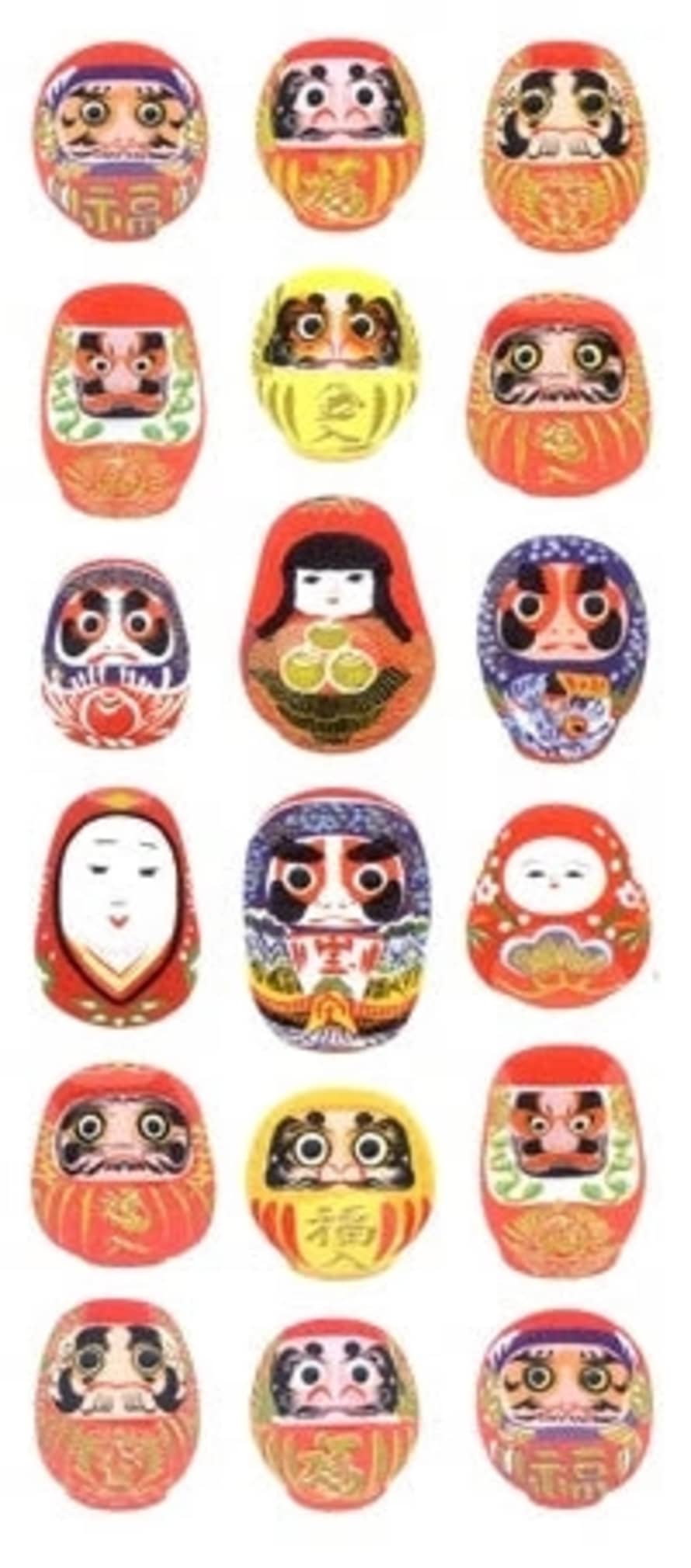 www.Japan-Best.net Jp330 Washi Daruma Stickers