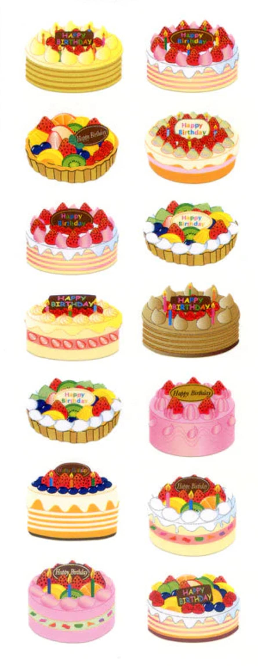 www.Japan-Best.net Zc088 Paper Birthday Cakes Stickers