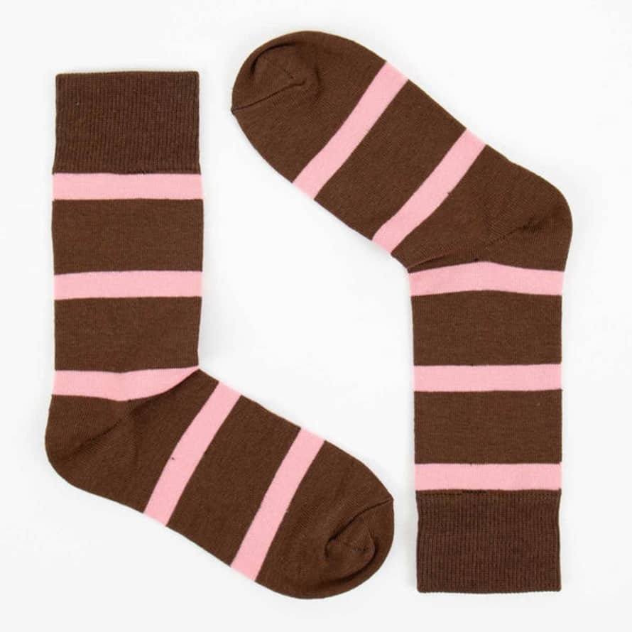 Afroart Awoc Socks - Brown & Pink