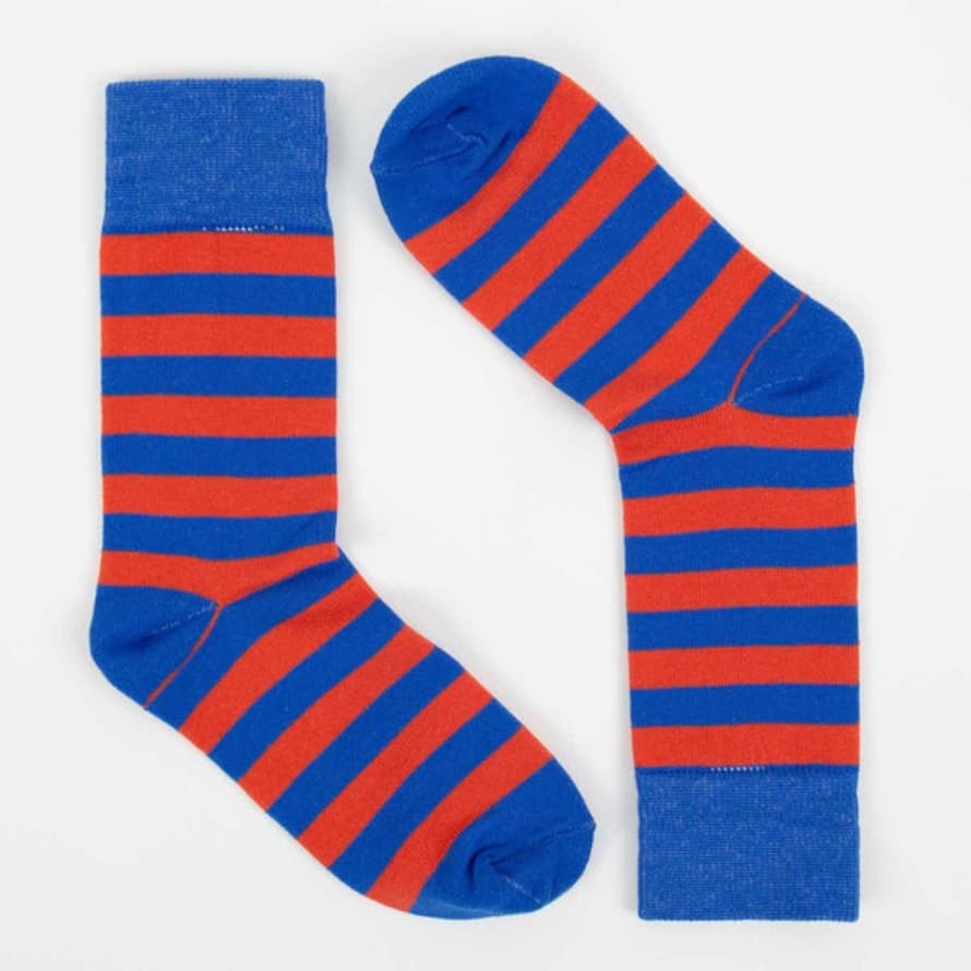 Afroart Awoc Socks - Red & Blue