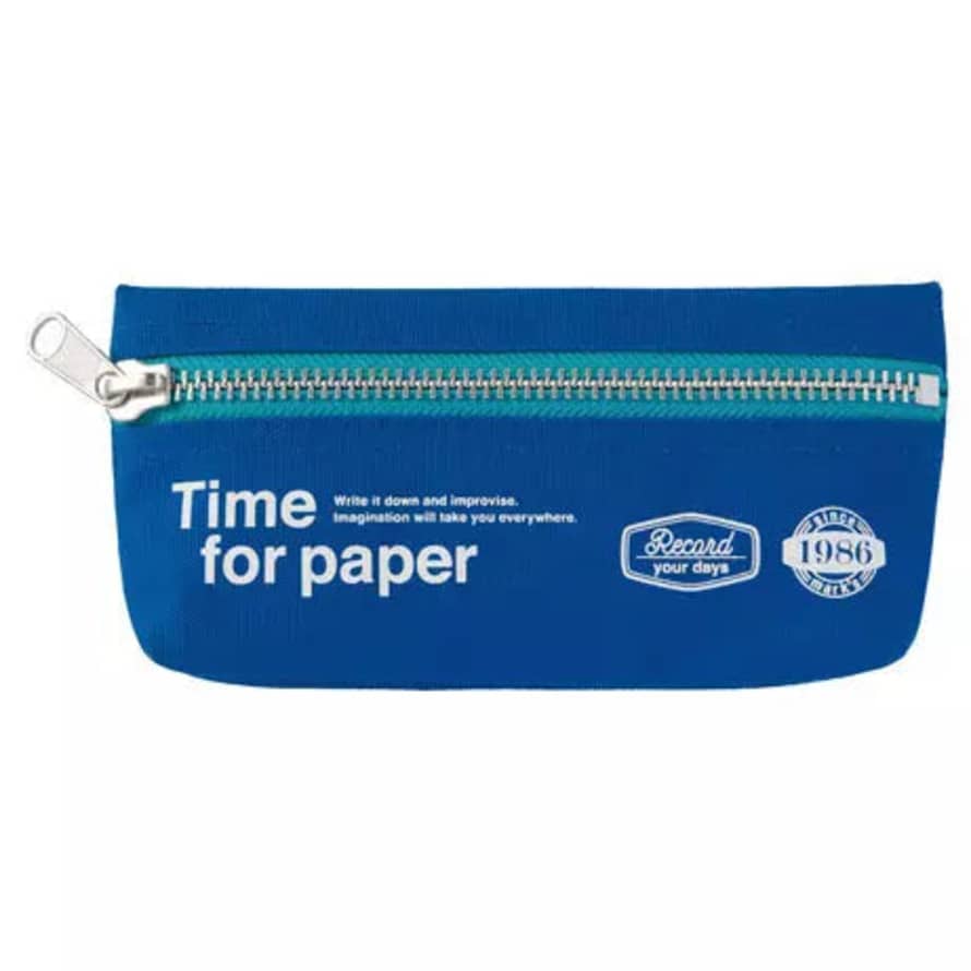 Marks Inc Time For Paper Pencil Case - Blue