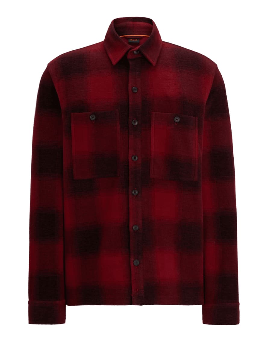 Boss Boss Wee Check Thick Shirt Col: 647 Open Red, Size: Xl