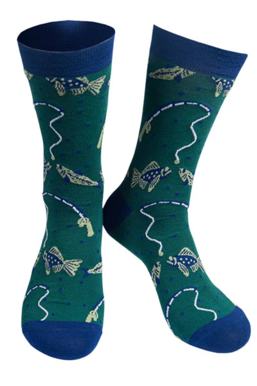 Sock Talk Men's Fishing Green Socks