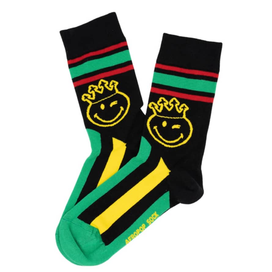 Afro Pop Socks Crown Smiley World Socks