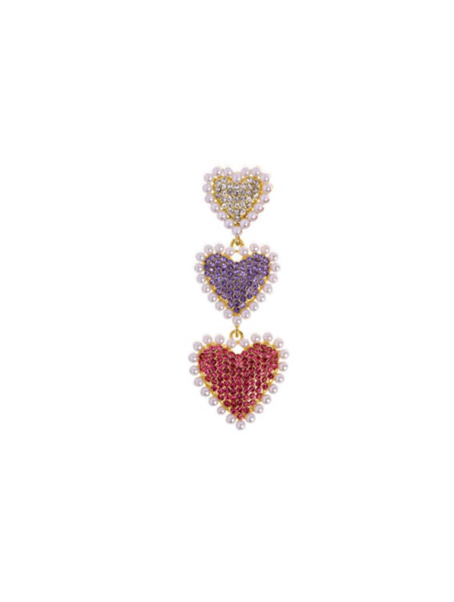 ANNEDAY Heartbeat Earring - Purple/Red