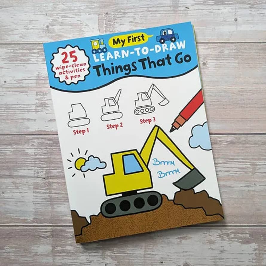 Lark London Learn To Draw Things That Go - Wipe Clean Book