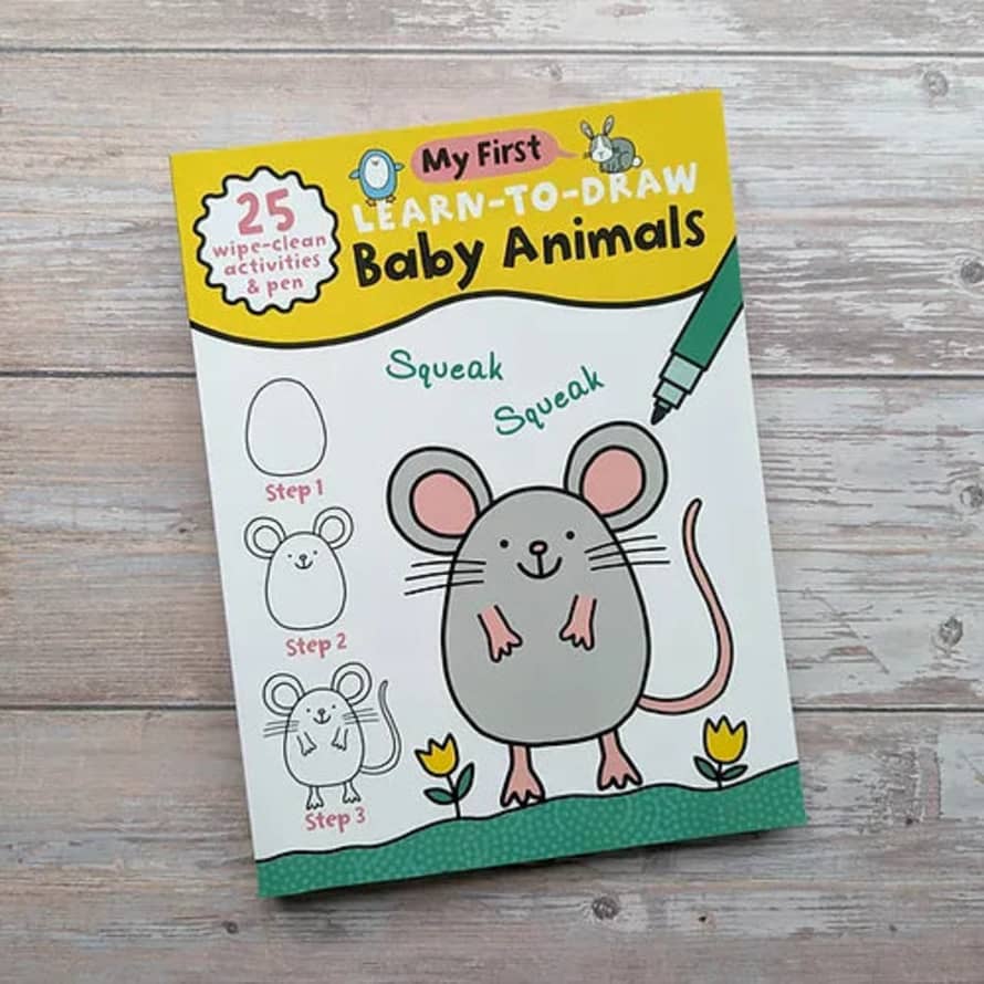 Lark London Learn To Draw Baby Animals - Wipe Clean Book