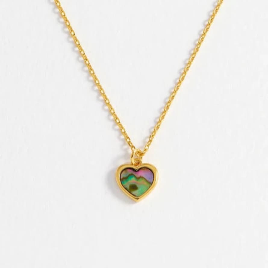 Estella Bartlett  Abalone Heart Necklace - Gold Plated
